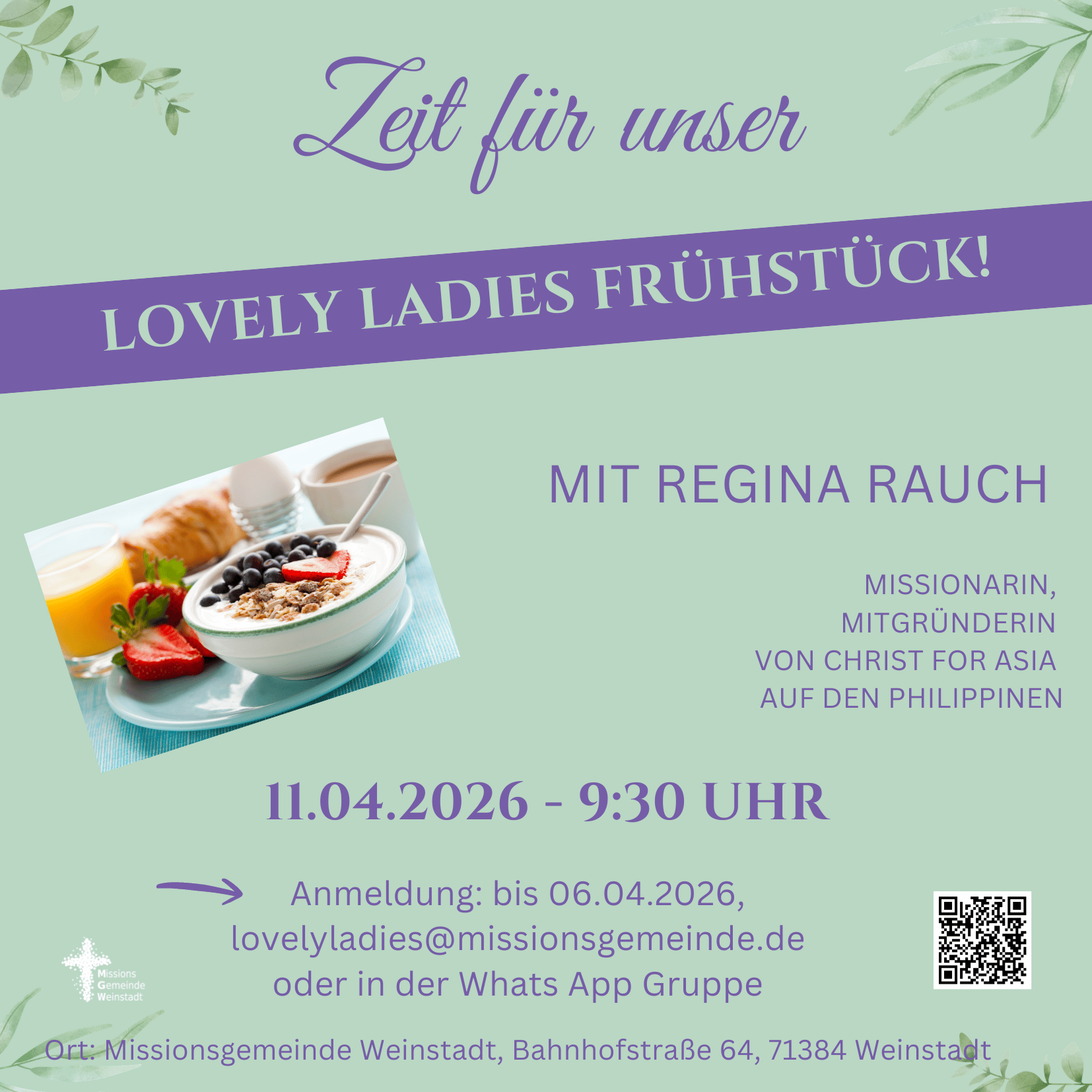 Lovely Ladies Frühstück am Sa. 11.04.26 um 9:30 Uhr – Herzliche Einladung!
