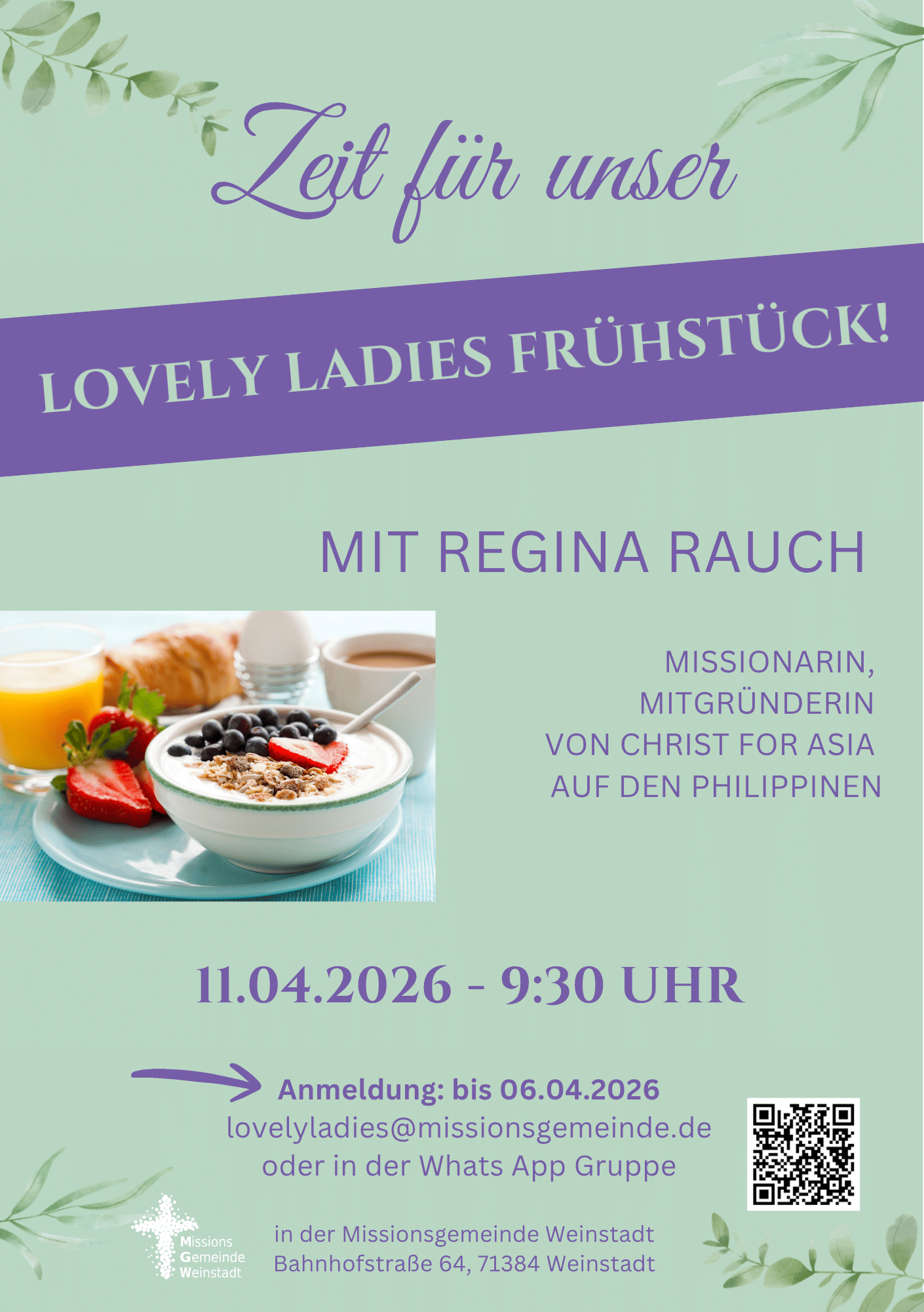 Lovely Ladies Frühstück am Sa. 11.04.26 um 9:30 Uhr – Herzliche Einladung!